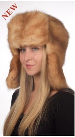 Sable fur hat russian style unisex - Golden color